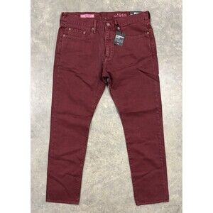 GAP 1969 Jeans Mens 34x32 Slim Fit Straight Leg Burgundy Dyed 100% Cotton NWT